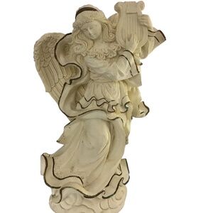 Sculpted Angel Cream Color Trimmed in Gold-Home Decorating Accent Gift Women Men